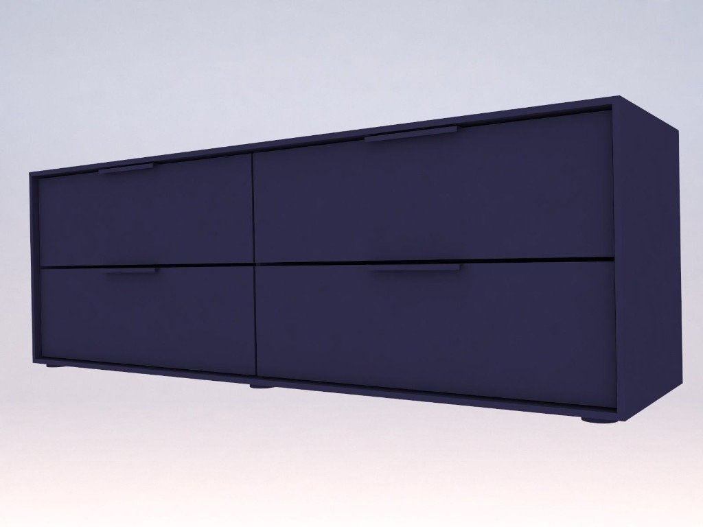 IKEA NORDMELA blauwe Ladekast met 4 Lades, Ophalen, 150 tot 200 cm, Zo goed als nieuw, 3 of 4 laden