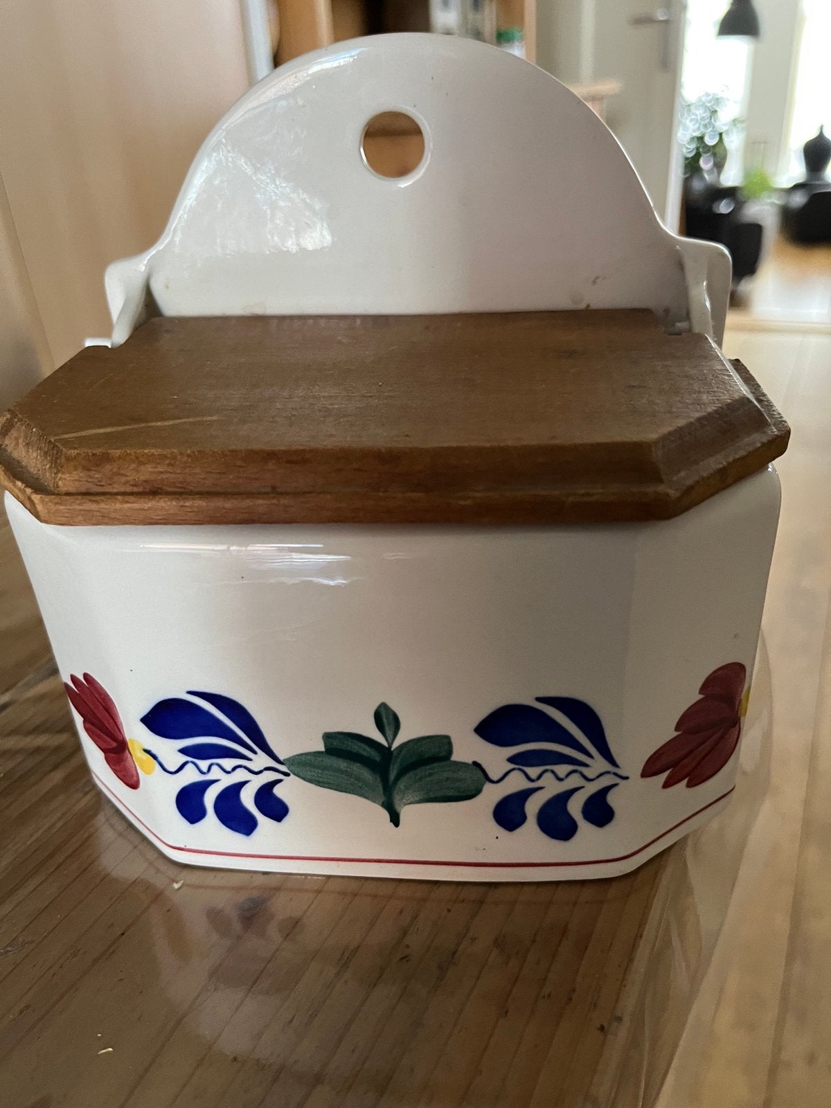 Boerenbont zoutbakje met deksel, Ophalen of Verzenden