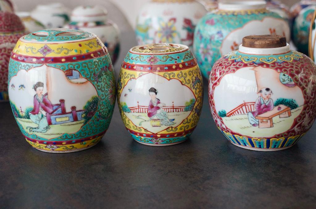 7 Chinese gemberpotten., Antiek en Kunst, Ophalen of Verzenden