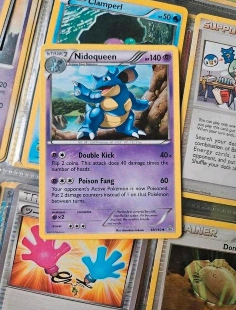 Nidoqueen 68/160 XY Primal Clash pokemon kaart nm, Ophalen of Verzenden, Zo goed als nieuw, Losse kaart
