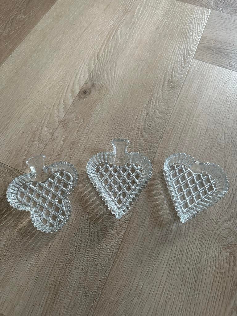 Glazen kristallen onderzetters - Set van 3, Antiek en Kunst, Ophalen of Verzenden