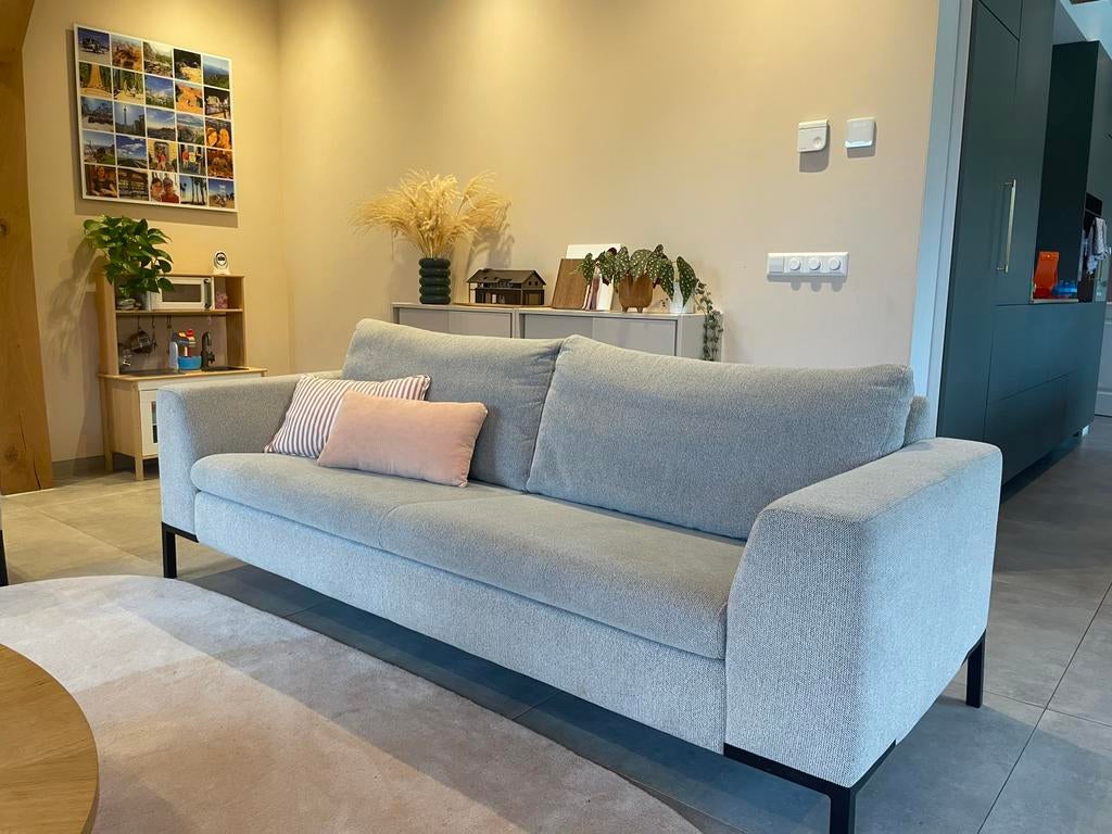 Montel 3-zits bank en 2 fauteuils, Ophalen, Gebruikt, Stof, 75 tot 100 cm