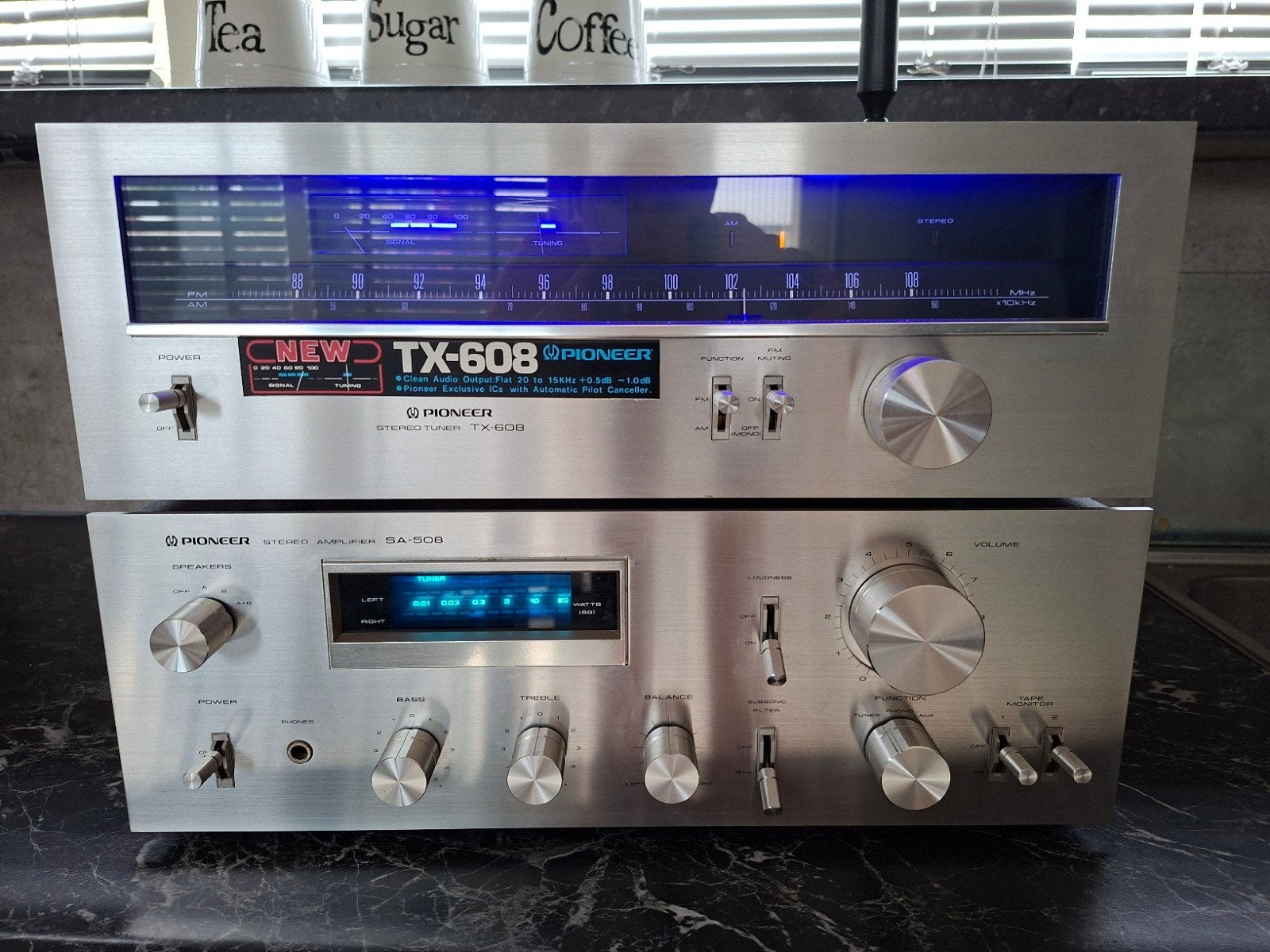 Pioneer SA-508 versterker en TX-608 tuner blue -line, Audio, Tv en Foto, Stereo-sets, Ophalen, Tuner of Radio, Losse componenten