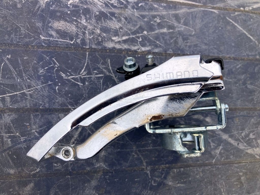 Shimano FD-TY22 GS voorderailleur, Fietsen en Brommers, Fietsonderdelen, Gebruikt, Shimano Tourney, Staal, Derailleur of Ketting