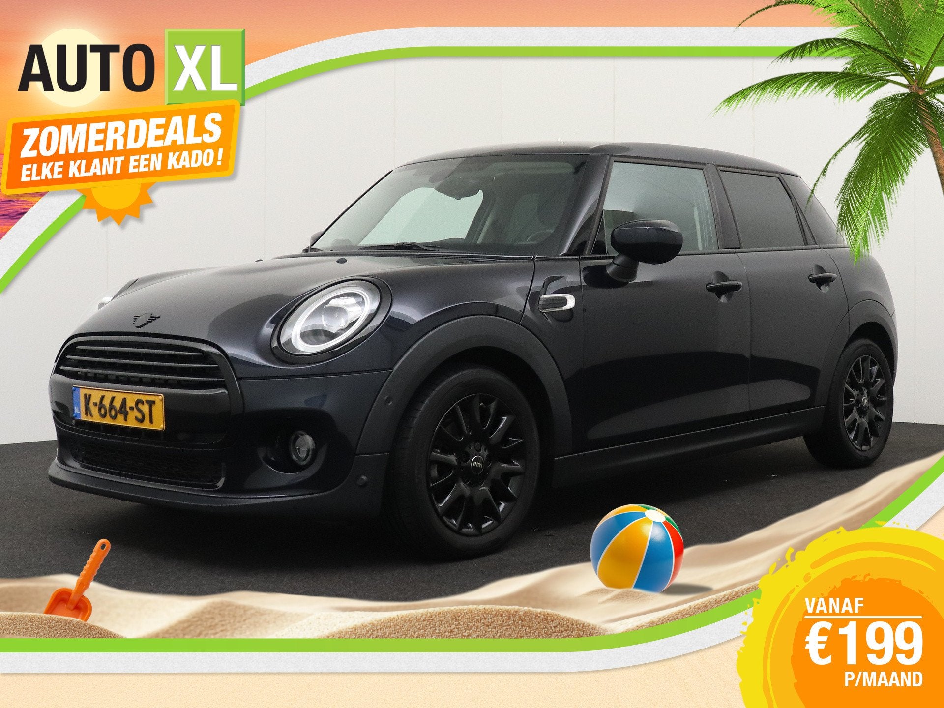 MINI Mini 1.5 136 PK Aut. Cooper Chili *Facelift* Harman/Kar, Blauw, Leder en Stof, Origineel Nederlands, Bedrijf