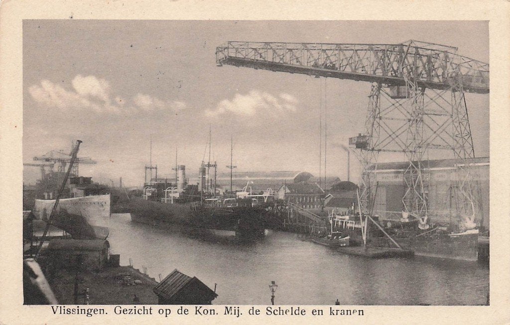 JP141 Vlissingen Kon Mij de Schelde Kranen Boot 1928, Verzenden, 1920 tot 1940, Gelopen, Zeeland