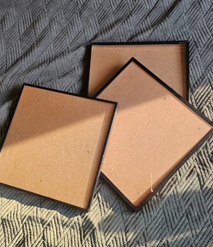Zwarte fotolijsten (10 stuks) 32x32 cm ikea, Huis en Inrichting, Woonaccessoires | Lijsten, Ophalen, Gebruikt, Fotolijst, Hout
