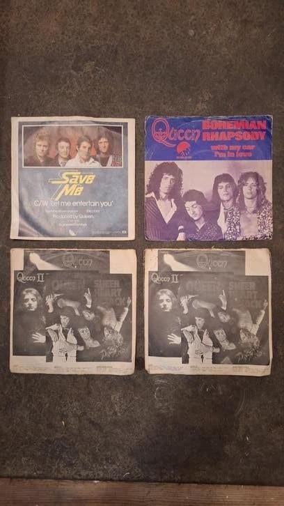Queen 4 x singles, Ophalen of Verzenden, Gebruikt, Pop