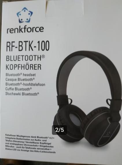 KOPTELEFOON Renkforce RF-BTK-100, Overige merken, Nieuw, Ophalen of Verzenden, Over oor (circumaural)