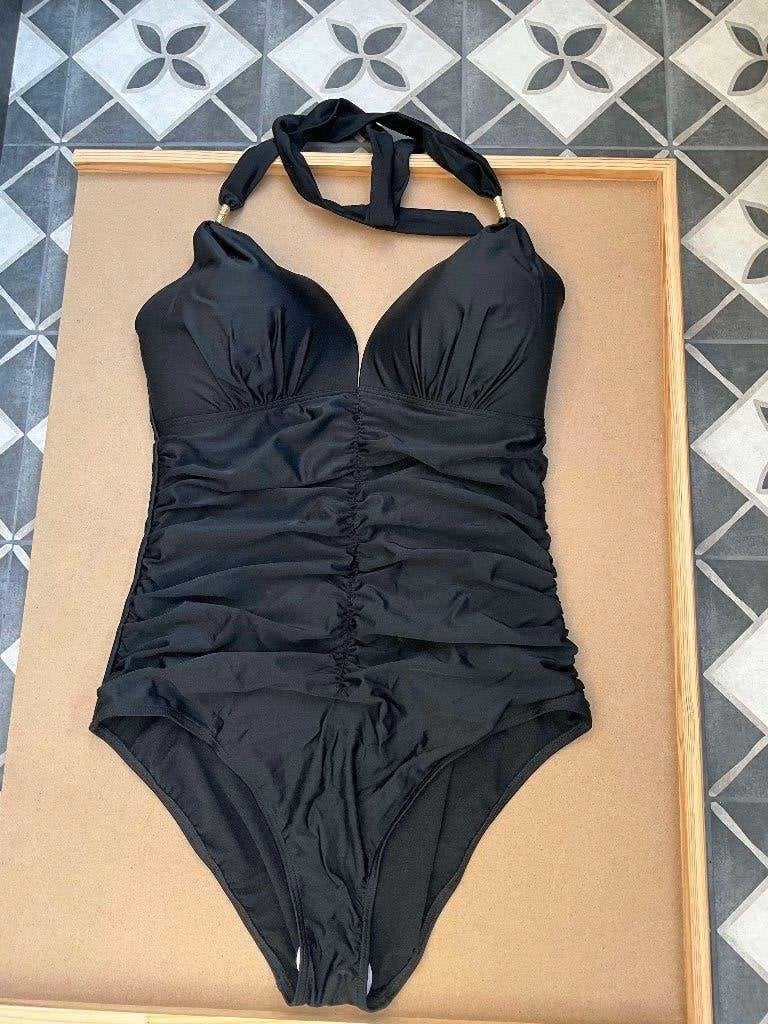 BEACHWAVE corrigerend halter badpak kl Zwart Maat 48, Zwart, Nieuw, Badpak, Ophalen of Verzenden