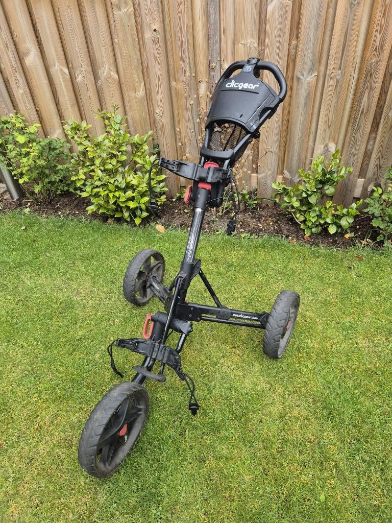 Mooie zwarte Clicgear 3.0 , 3 wiel golftrolley €145,-, Ophalen of Verzenden, Zo goed als nieuw, Golfkar