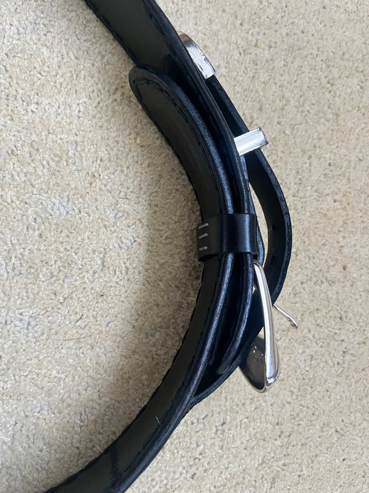 Sendra Leren Riem met Zilverkleurige Gesp - 85 cm Zwart, 80 tot 90 cm, 3 tot 5 cm, Nieuw, Heupriem