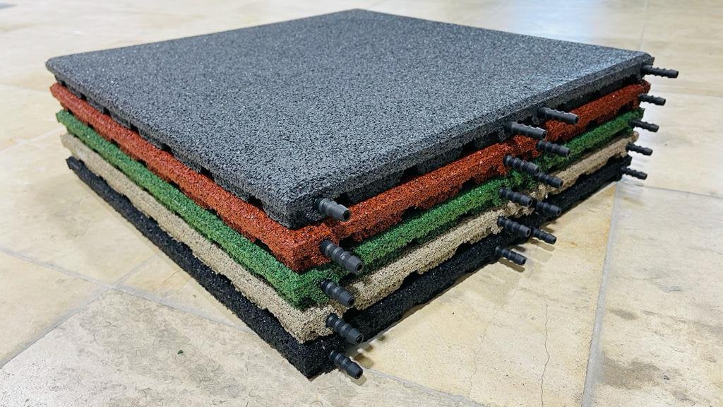Rubber tegels 50x50x3cm pen gat tuin terras balkon div kleur, Tuin en Terras, Tegels en Klinkers, Ophalen of Verzenden, Nieuw