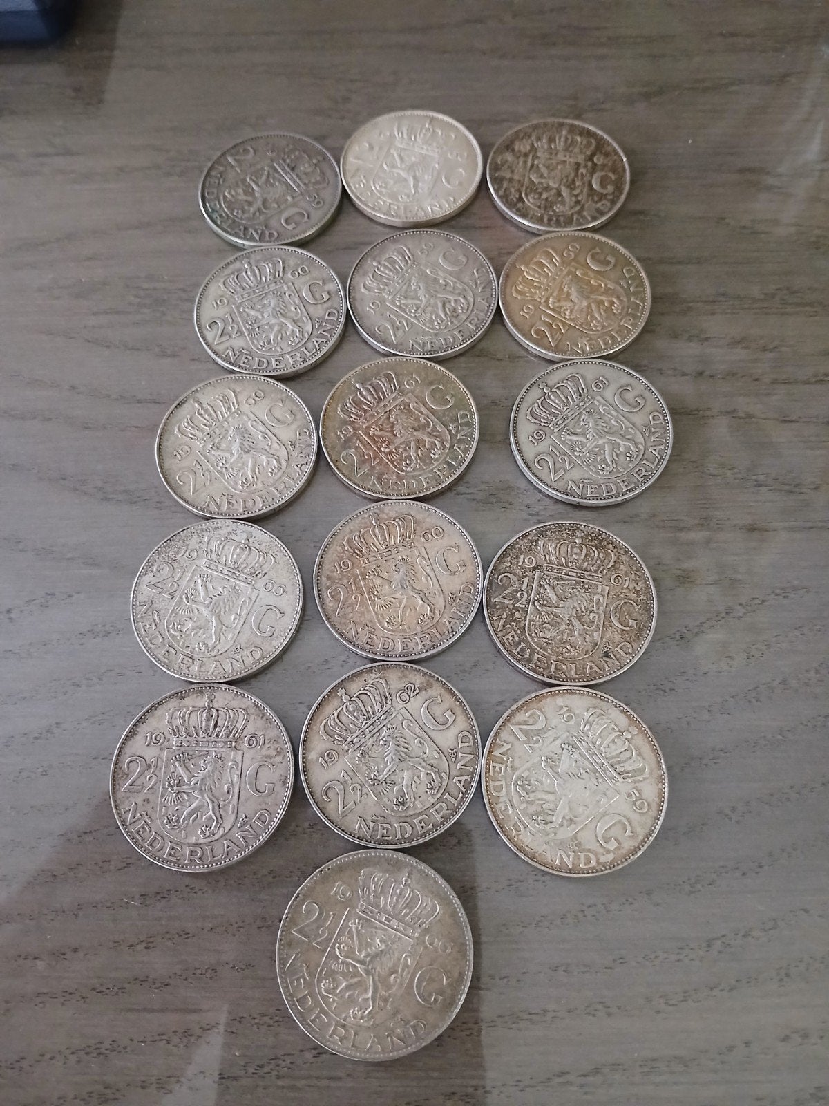 16 zilveren rijksdaalders, Postzegels en Munten, Munten | Nederland, Ophalen, Koningin Juliana, 2½ gulden