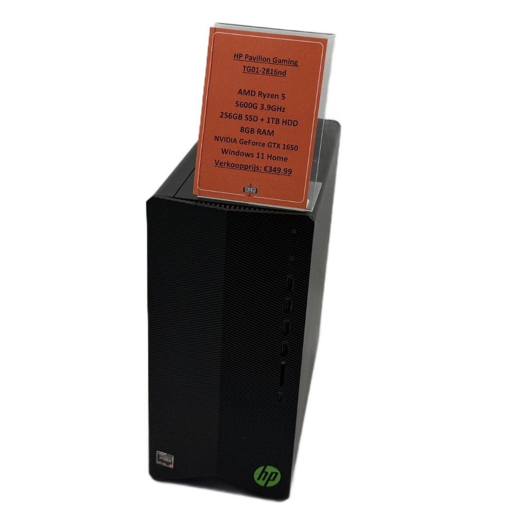 HP Pavilion Gaming TG01-2816nd Desktop| Ryzen 5 8GB GTX 1650, Dordrecht@usedproducts.nl, Toulonselaan 72, Zo goed als nieuw, HP