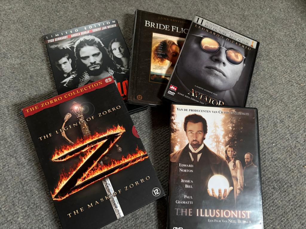 DVD Collectie: Zorro, Aviator, The Illusionist, Bride Flight, Cd's en Dvd's, Vanaf 12 jaar, Ophalen of Verzenden, Gebruikt, Boxset