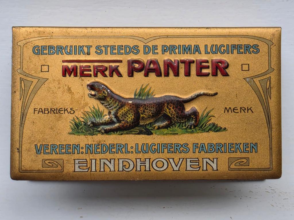 Panter Vereenigde Nederlandsche Lucifers fabrieken Eindhoven, Verzamelen, Ophalen of Verzenden, Gebruikt, Overige