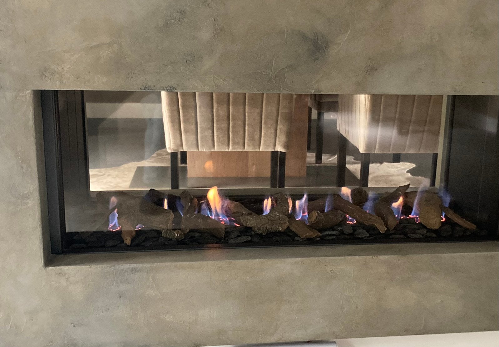 BELLFIRES HORIZON LARGE GASHAARD TUNNELHAARD “114,5x38,5”, Ophalen, Zo goed als nieuw, Inbouwhaard, Gashaard