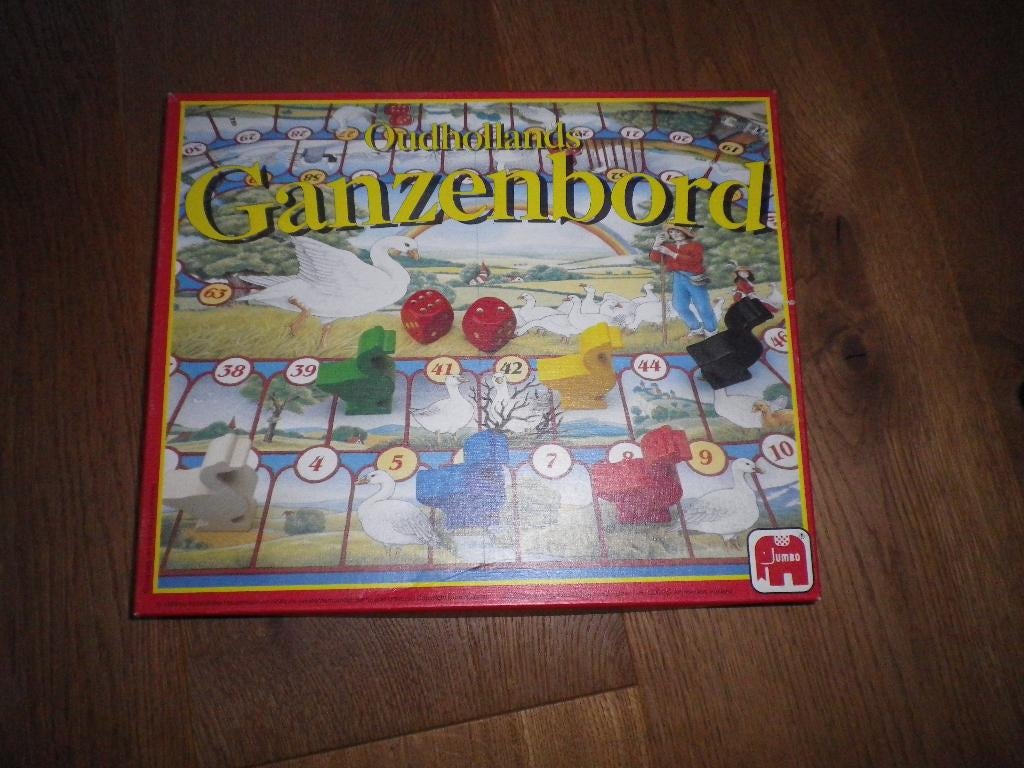 Ganzenbord met groot speelbord en houten ganzen, Hobby en Vrije tijd, Gezelschapsspellen | Bordspellen, Ophalen of Verzenden, Gebruikt