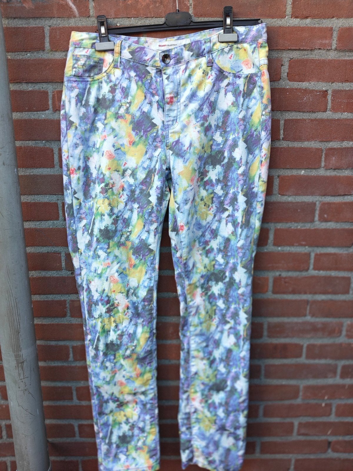Geisha Collection Jeans XL - Bloemenprint, Kleding | Dames, Overige kleuren, Geisha, Ophalen of Verzenden, Zo goed als nieuw