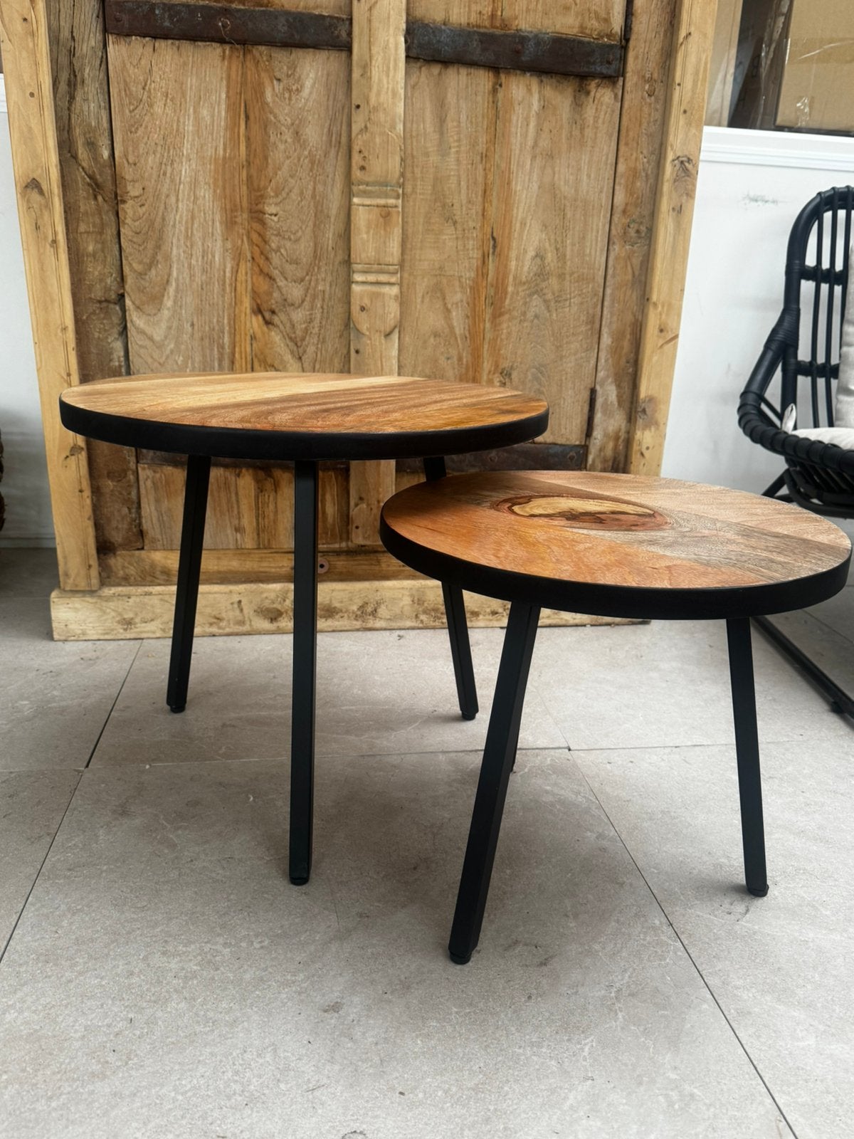 Magazijn Leegverkoop | Bijzettafels Mango Hout | Rond | SALE, Minder dan 45 cm, Minder dan 55 cm, Rond, Nieuw
