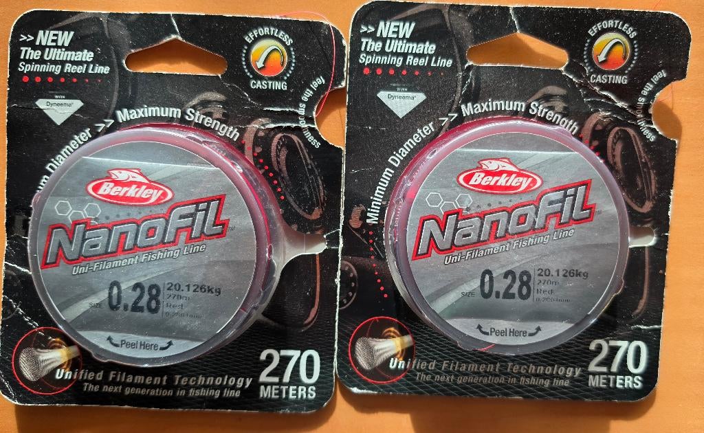 2 x 270mtr Berkley Nanofil 0.28 red, Verzenden, Nieuw, Overige typen