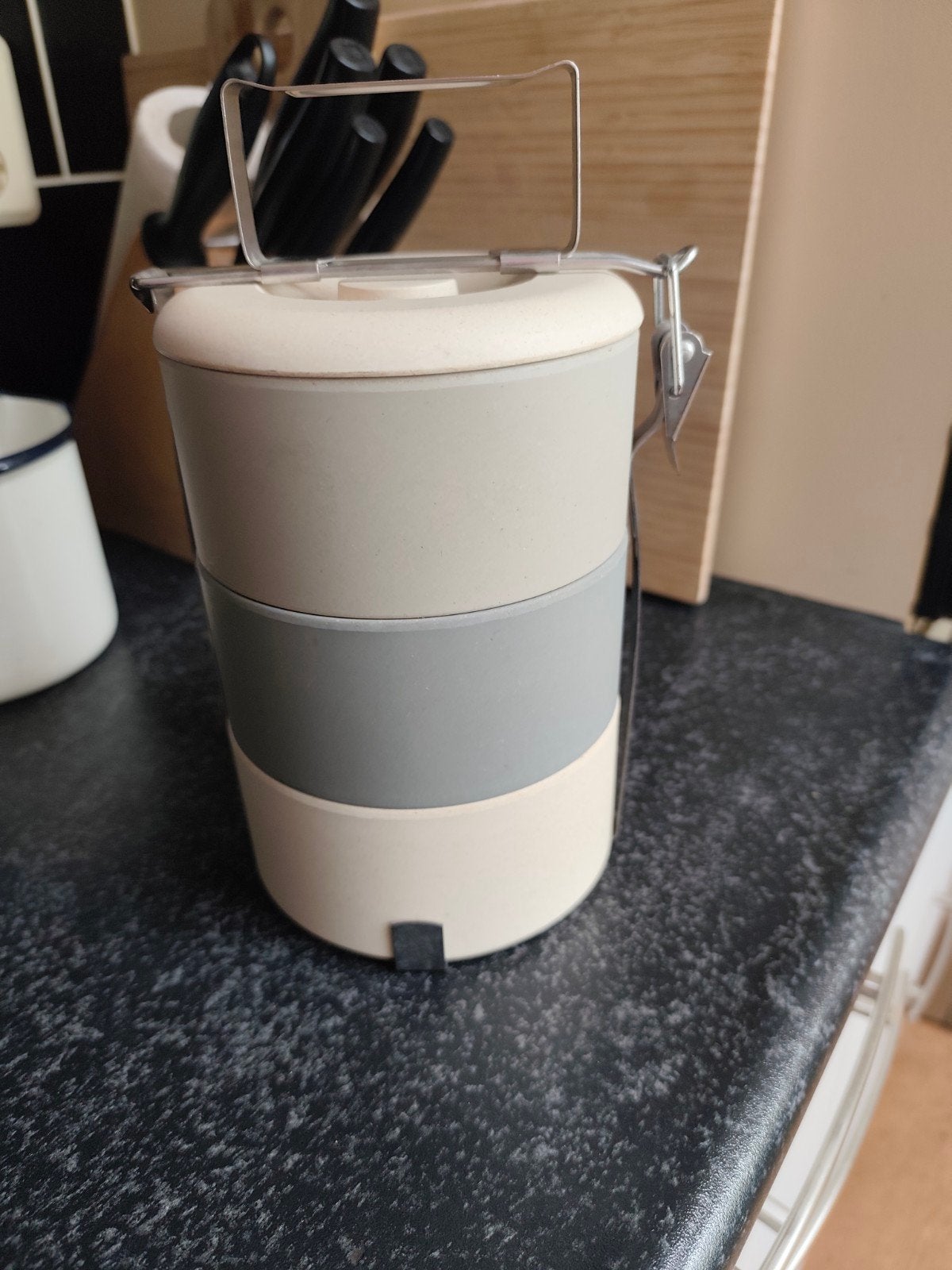 Stapelbare tiffin lunchbox / voedselcontainer - 3 lagen, Kunststof, Ophalen of Verzenden, Meerkleurig, Overige merken