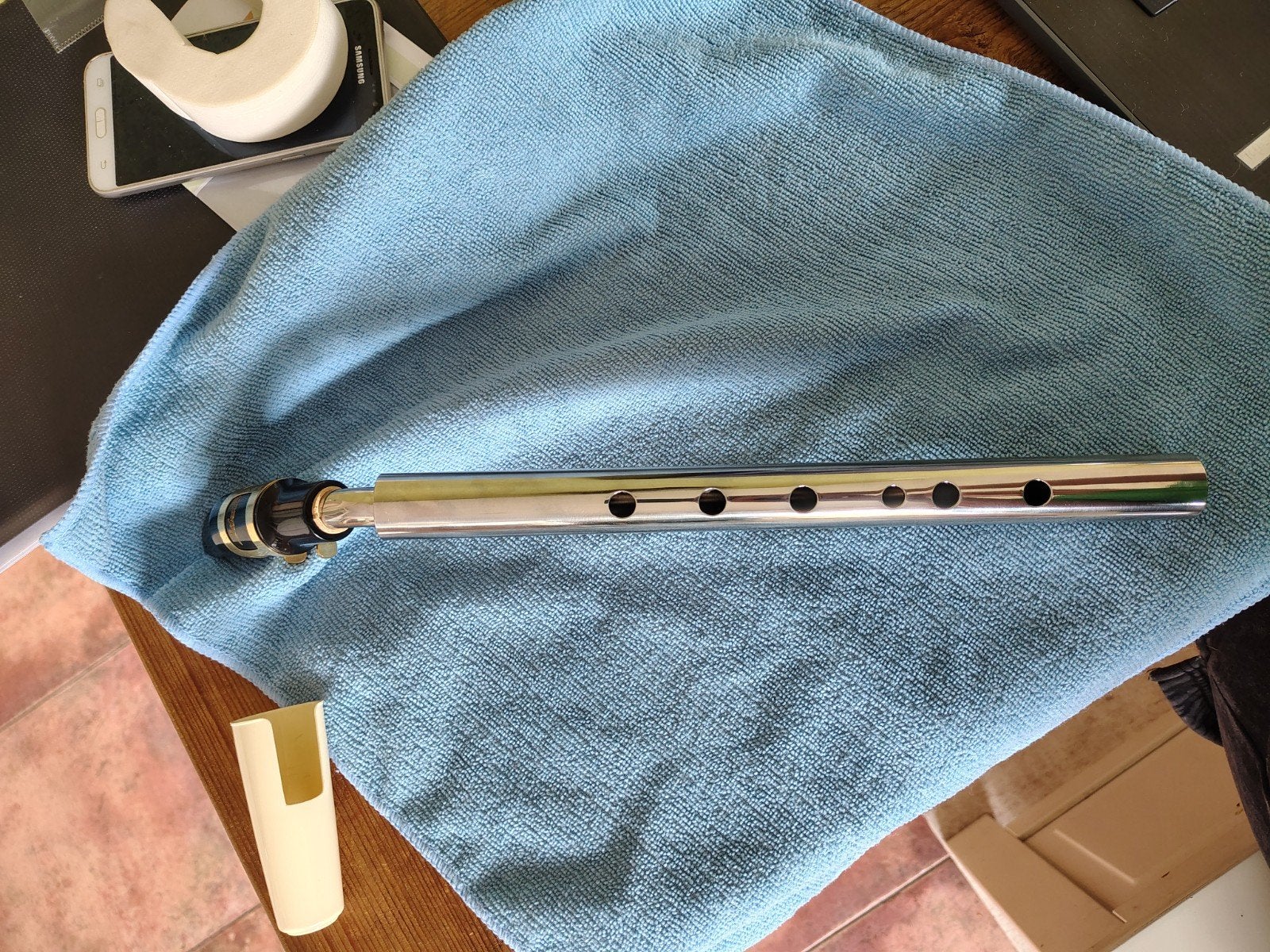 Stainless steel minisax, Muziek en Instrumenten, Ophalen of Verzenden, Zo goed als nieuw, Overige typen