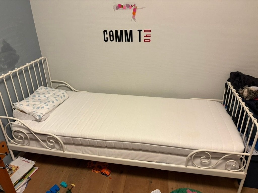 IKEA MINNEN Bed, LURÖY Base, ASVANG Mattress, Kinderen en Baby's, Gebruikt, 70 tot 85 cm, 180 cm of meer, Ophalen
