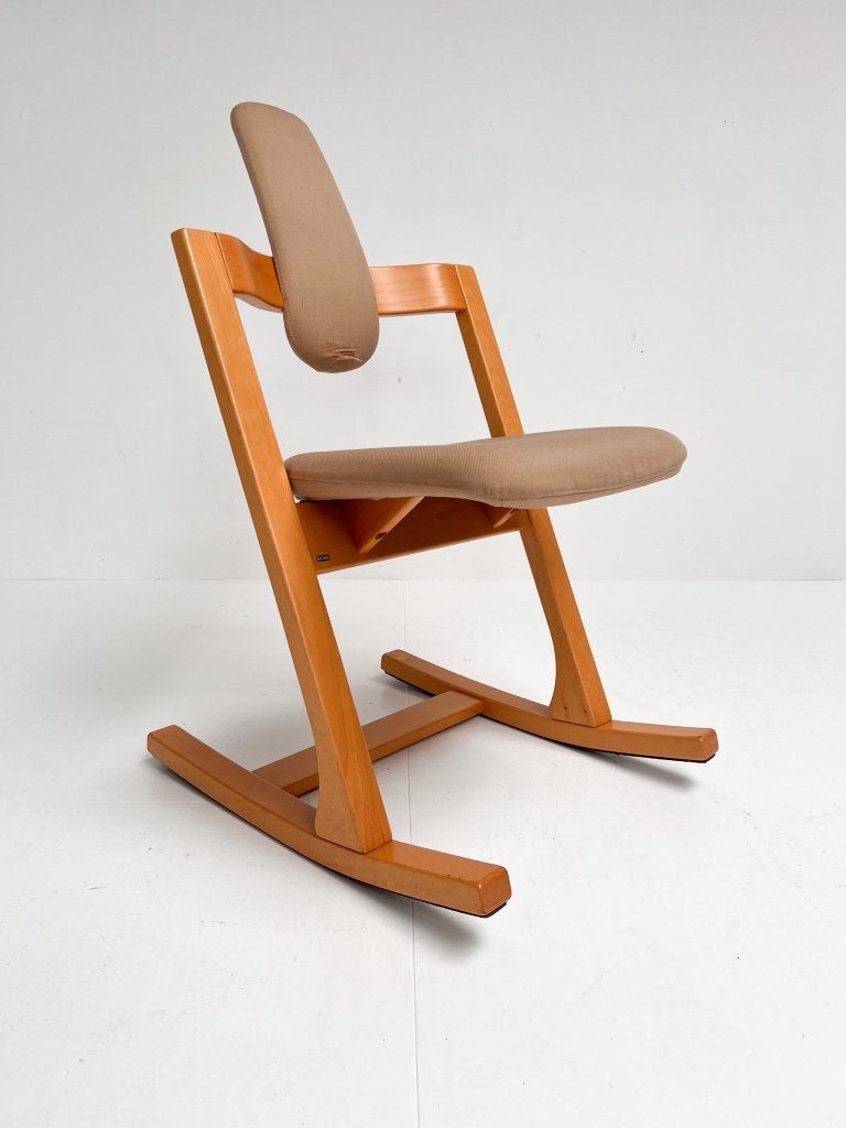 Stokke Pendulum balansstoel van Peter Opsvik, 1980's, Gebruikt, Bruin, Design, Ophalen of Verzenden