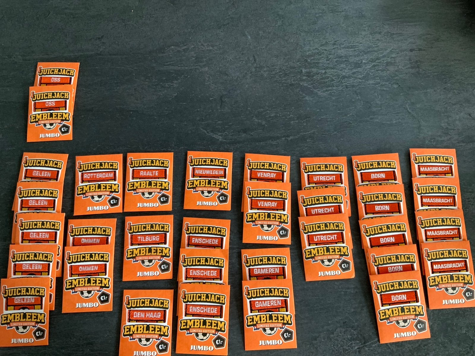 Jumbo Juich Jack Emblemen - Diverse Steden, Ophalen of Verzenden, Gebruikt, Meerdere stickers