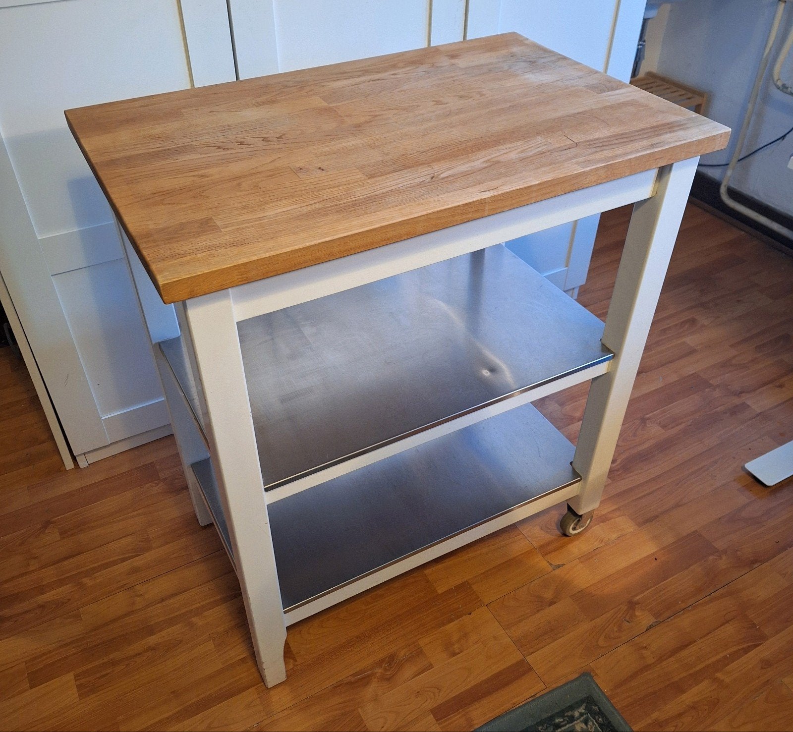 Houten IKEA keukentrolley op wieltjes, Ophalen, Gebruikt, 50 tot 100 cm, Eikenhout