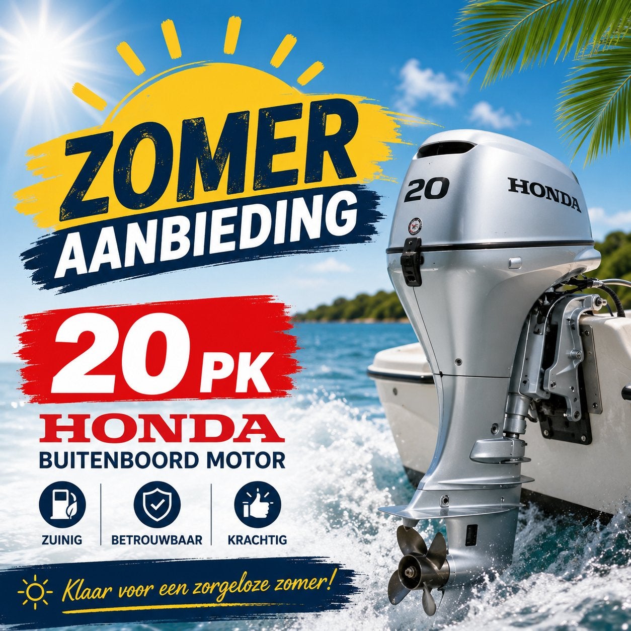 Honda 20 PK Buitenboordmotor - Zomer Aanbieding!, Watersport en Boten, Buiten- en Binnenboordmotoren, Ophalen, 10 tot 30 pk, Nieuw