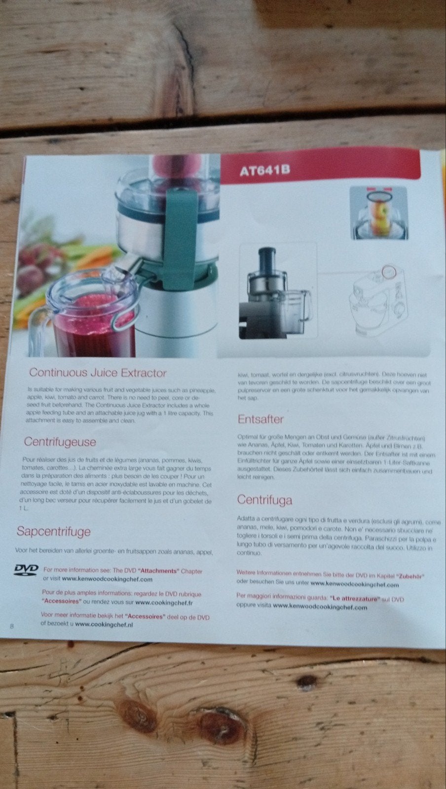 Kenwood AT641B sapcentrifuge voor keukenmachine, Witgoed en Apparatuur, Ophalen of Verzenden, Zo goed als nieuw