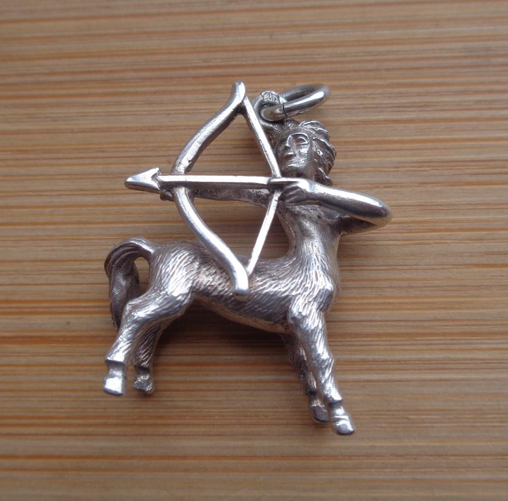 zilveren grote hanger boogschutter Sagittarius [015], Verzenden, Zo goed als nieuw, Kruis of Symbool, Zilver