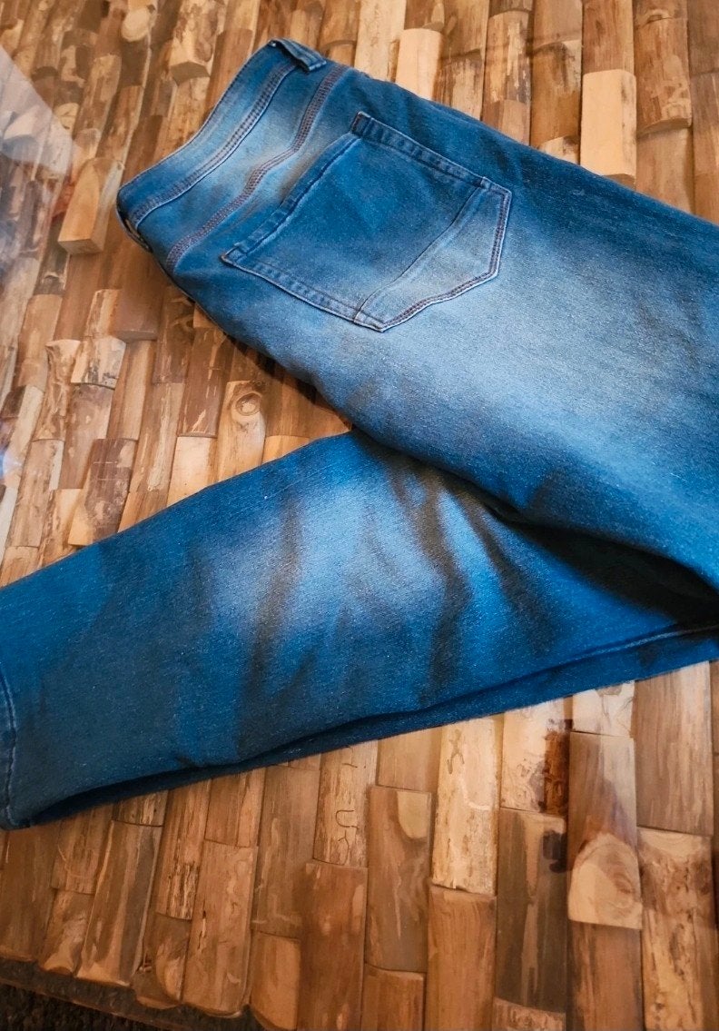 Stretch jeans mannen met veter - Maat 38/34, W36 - W38 (confectie 52/54), Blauw, Ophalen of Verzenden, Zo goed als nieuw