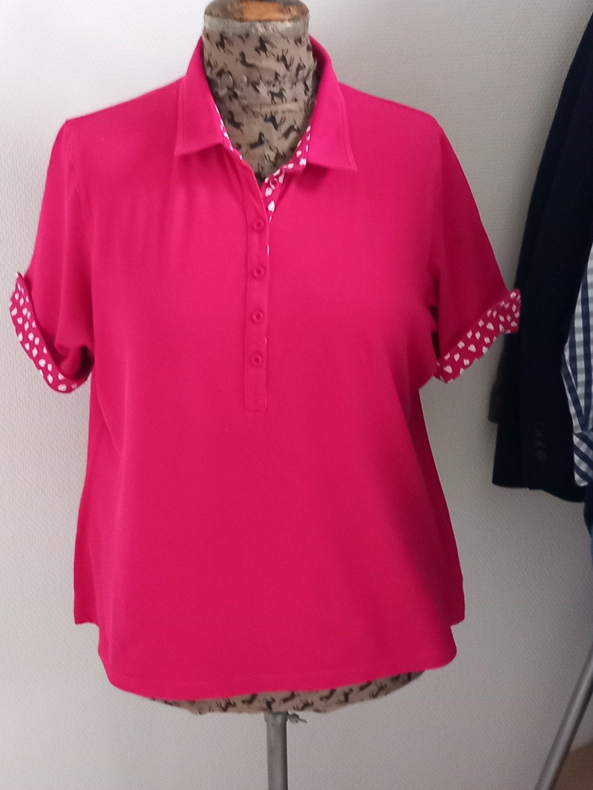 Rabe polo katoen roze met witte applicaties maat 48, Rabe, Maat 46/48 (XL) of groter, Nieuw, Ophalen of Verzenden