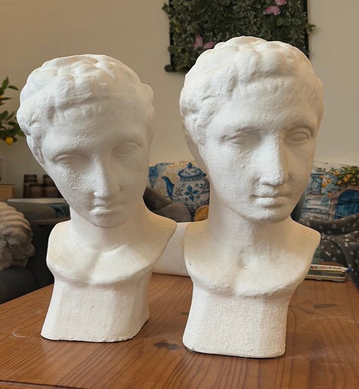 2x Romeinse buste - PTMD collection - beton, heel zwaar, Ophalen, Gebruikt