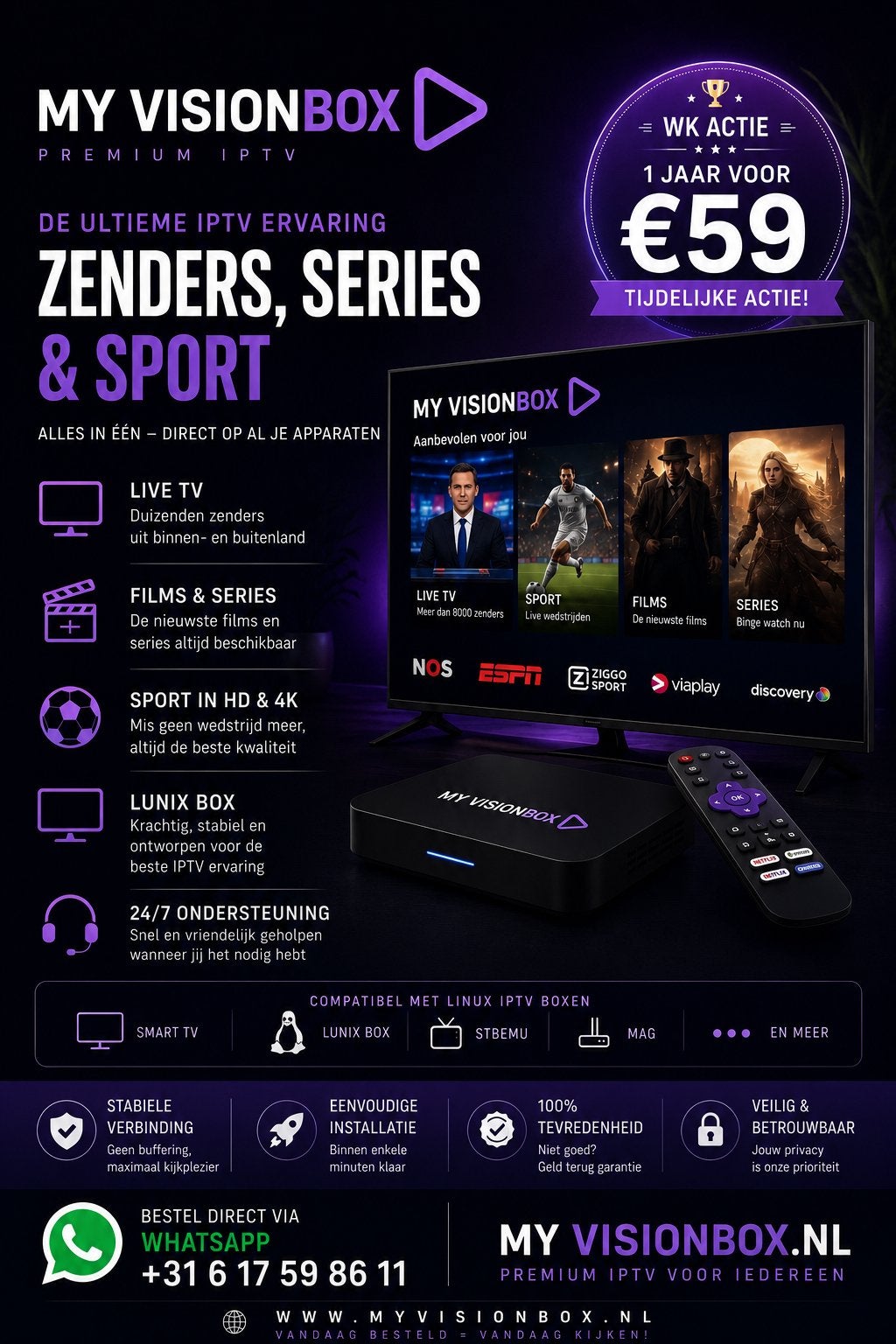 Smart TV Box – 4K Streaming Kastje – Eenvoudig in gebruik, Overige merken, Nieuw, 120 Hz, Ophalen of Verzenden