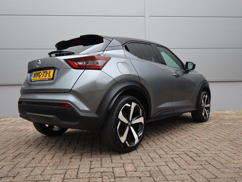 Nissan Juke 1.0 DIG-T Tekna Automaat (Vol-Opties!) Two-Tone, Auto's, Nissan, Met garantie (alle), Bedrijf, 3 cilinders, 638 kg