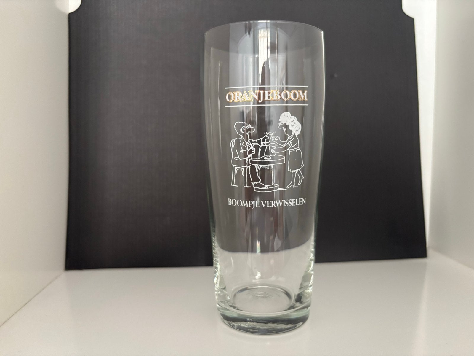 Vintage Oranjeboom Bierglas - Boompie Verwisselen, Antiek en Kunst, Ophalen of Verzenden
