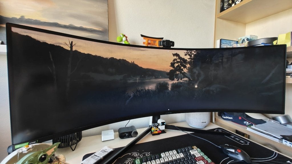 49" Odyssey G9 G95T Dual QHD 240Hz Curved Gaming Monitor, Gebruikt, In hoogte verstelbaar, VA, Minder dan 1 ms