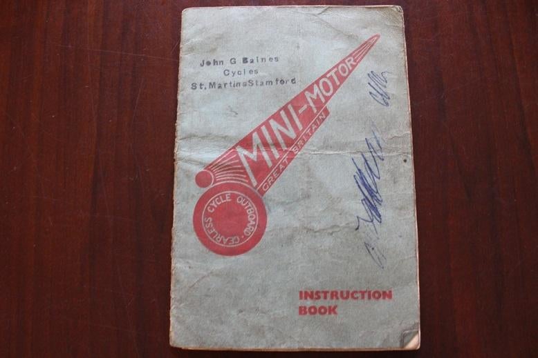 Trojan Minimotor 1950 cyclemotor instruction book hulpmotor, Ophalen of Verzenden, Gebruikt