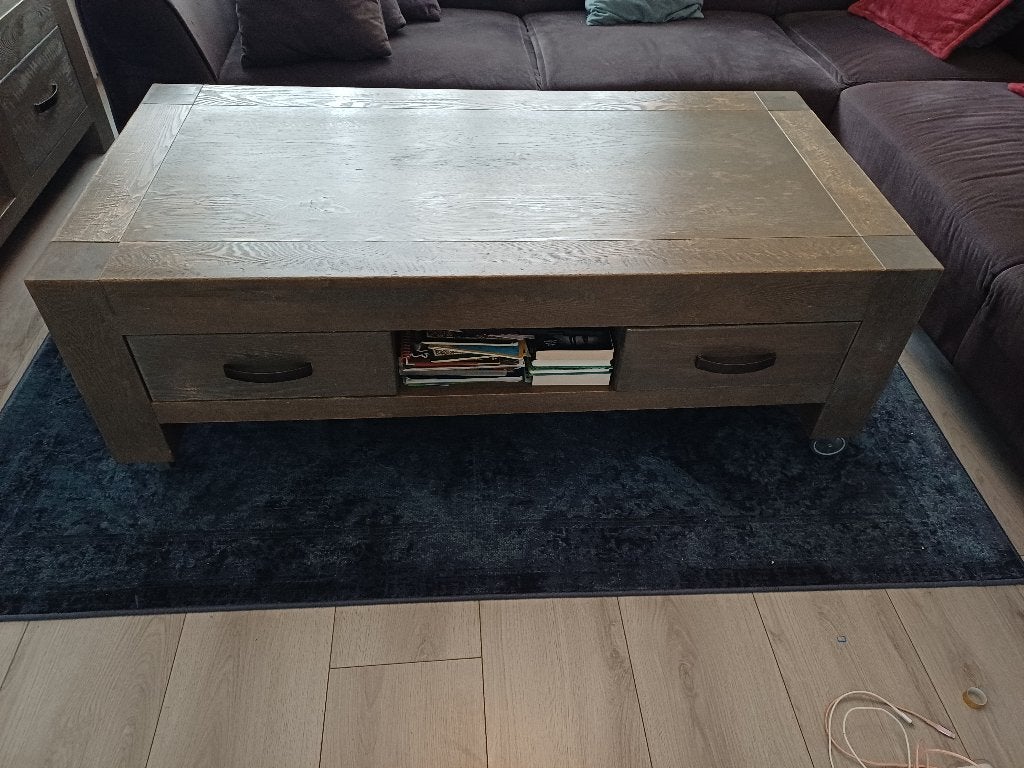 Salontafel, Ophalen, 100 tot 150 cm, Eikenhout, 50 tot 100 cm