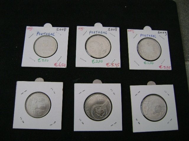 5 verschillende hogere euro munten Portugal en Slovenië, Ophalen of Verzenden, Overige landen, Overige waardes, Setje