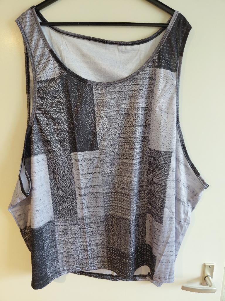 Tanktop 6XL zwart grijs poly, Kleding | Heren, Grote Maten, Ophalen of Verzenden, Zo goed als nieuw, Overige kleuren, Shirt