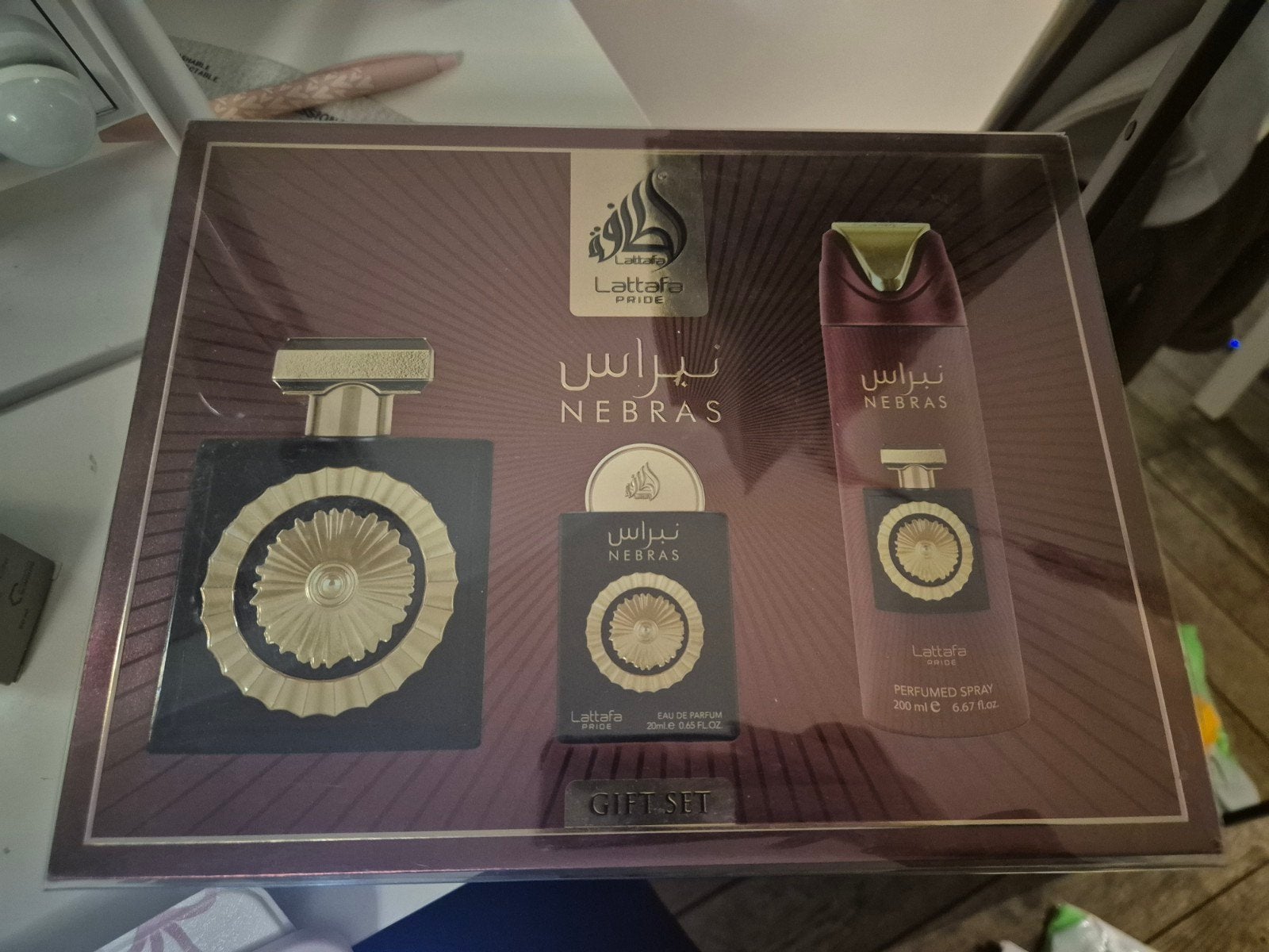 Lattafa Nebras Gift Set - Eau de Parfum & Perfumed Spray, Ophalen of Verzenden, Nieuw