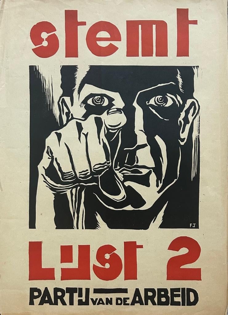 Zeldzame poster - PVDA - Frits Jansen, Ophalen of Verzenden
