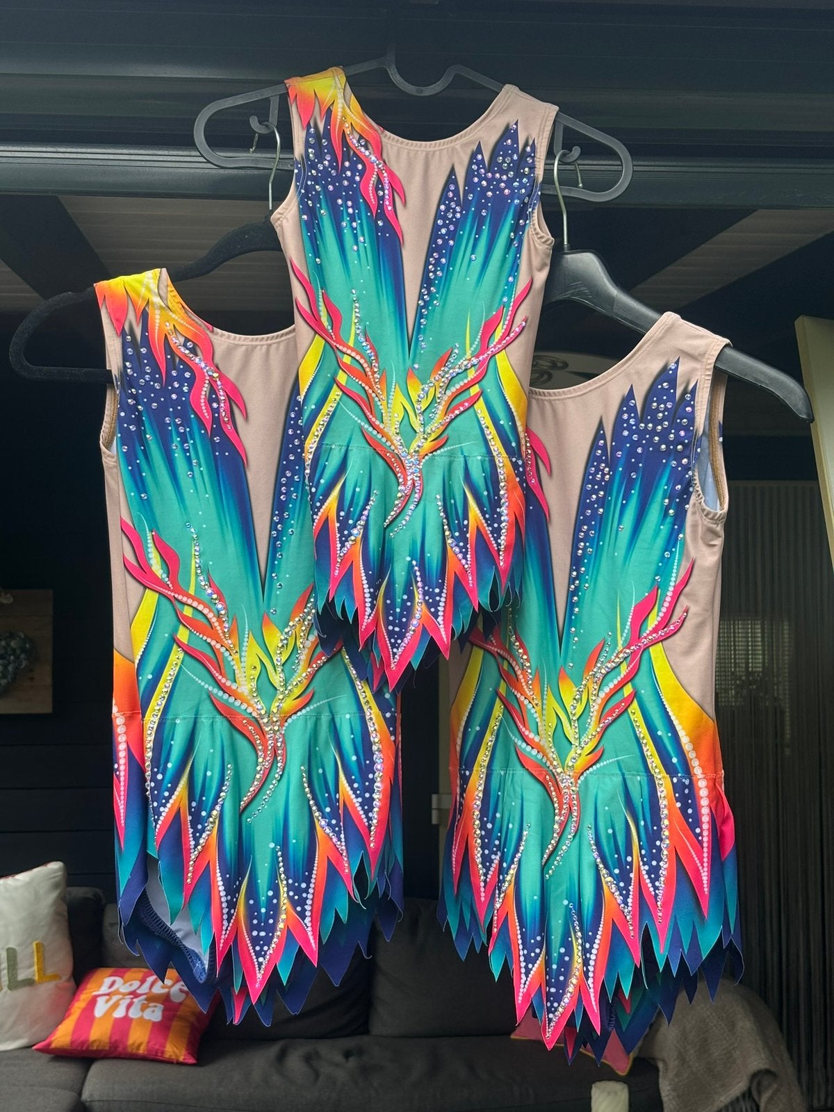 Trio acropakken te huur!, Maat 36 t/m 42, Ophalen, Zo goed als nieuw, Materiaal
