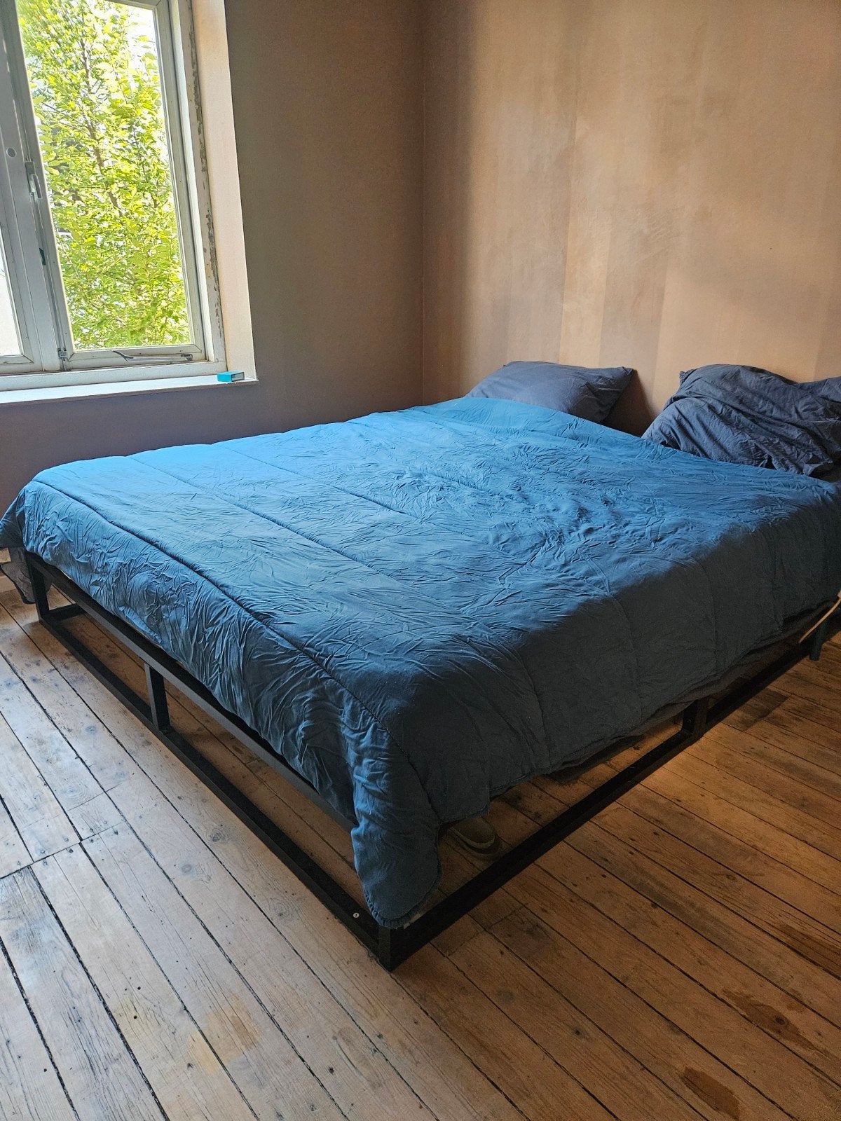 Emma metalen bed zwart 180x200 cm, Ophalen, Zwart, Tweepersoons, Zo goed als nieuw